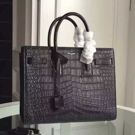 Replica Saint Laurent Small Sac De Jour Croc Embossed Black Bag